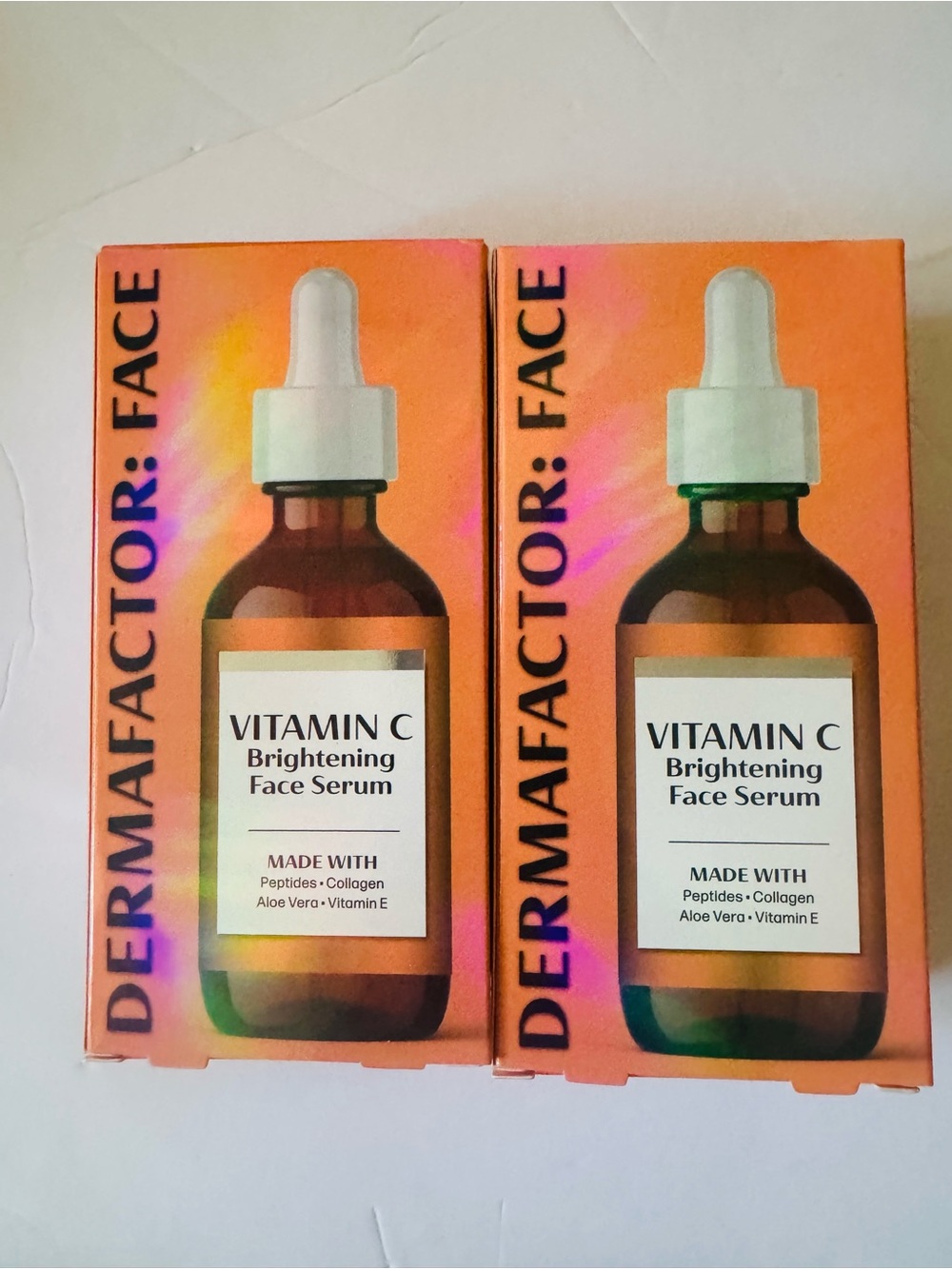 Lot of 2 DERMAFACTOR Face Vitamin C Brightening Face Serum 1.75fl oz (each)